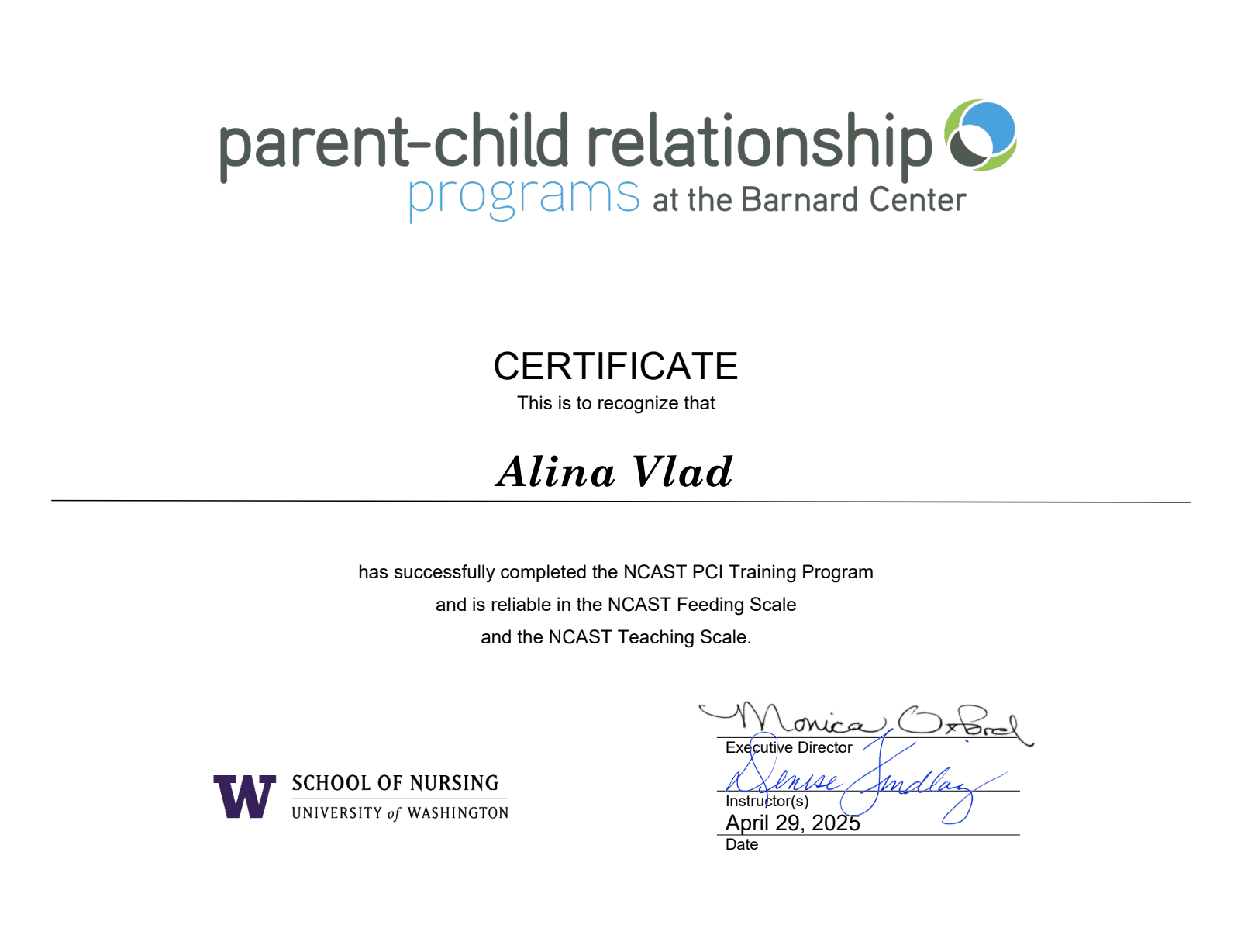 Certificare NCAST
